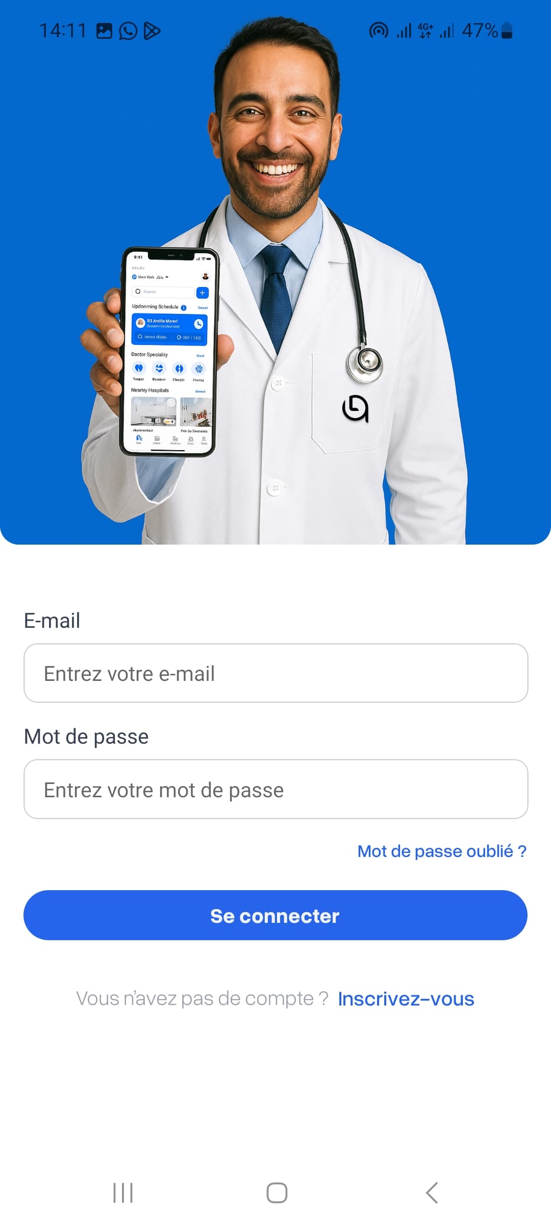 Écran de l'application Qreeb Lik 1
